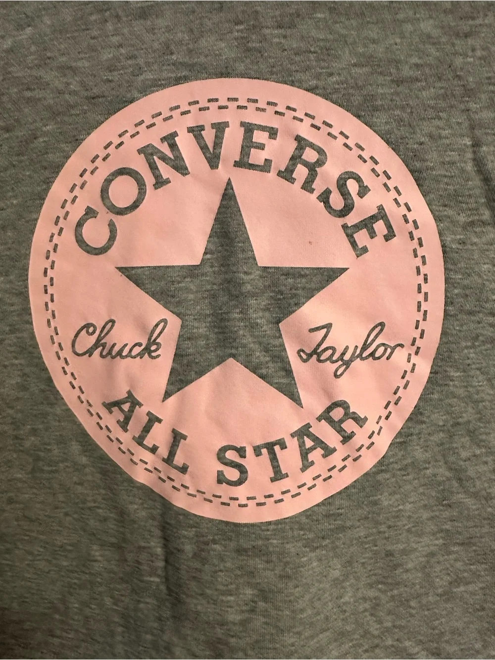 Converse Gray Tee with Pink All Star Logo Size S